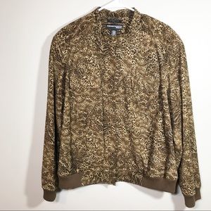 NORTON MCNAUGHTON leopard bomber jacket